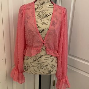 Shein curves women’s crop top pink size 1XL.